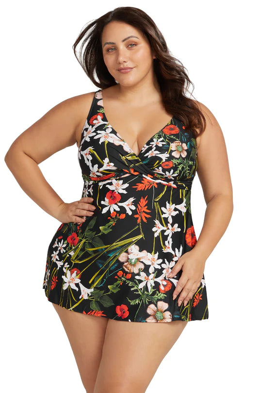 Wander Lost Delacroix Multi Cup One Piece Swimdress Beach Ready Swimsuit