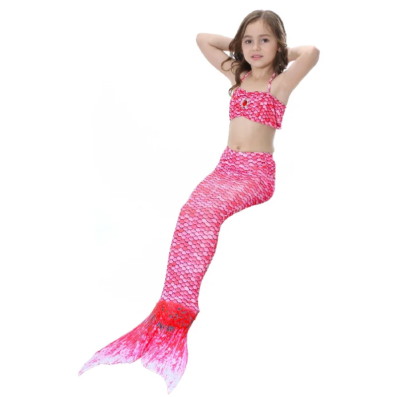 Fancydresswale Mermaid swimsuit costume for Girls- Pink Bold High-Cut Bikini