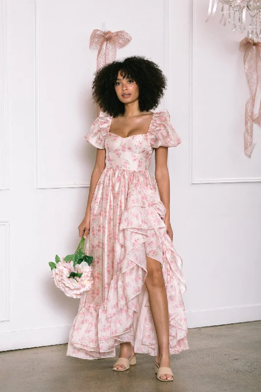 Giselle Ruffled Maxi Dress Trendy Floral Print Maxi Dress