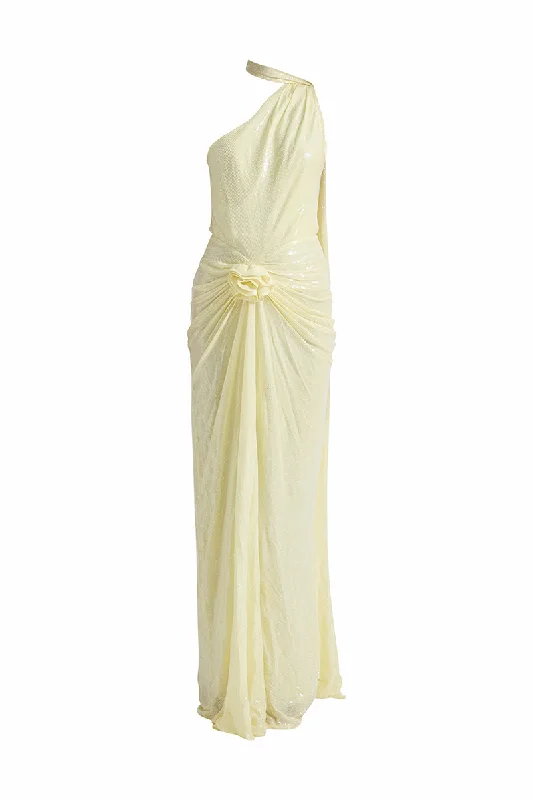 LIDIA LIME YELLOW MAXI DRESS Stylish Longline Maxi Dress