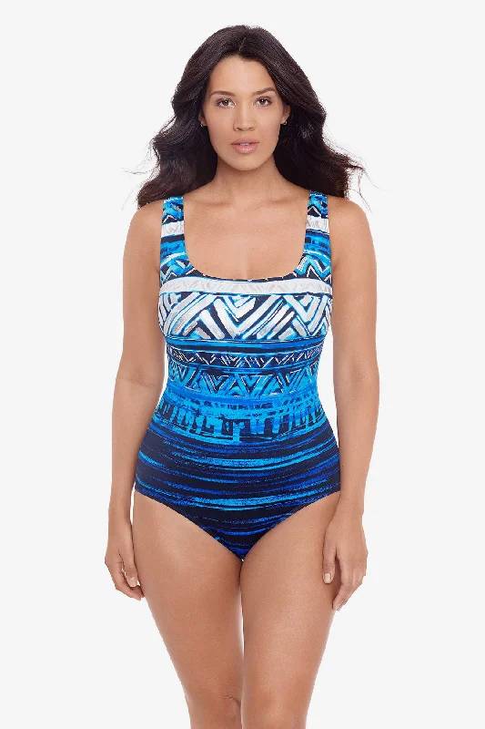 X-Back Tank Long Torso One Piece Swimsuit Babaloo Bold High-Cut Bikini