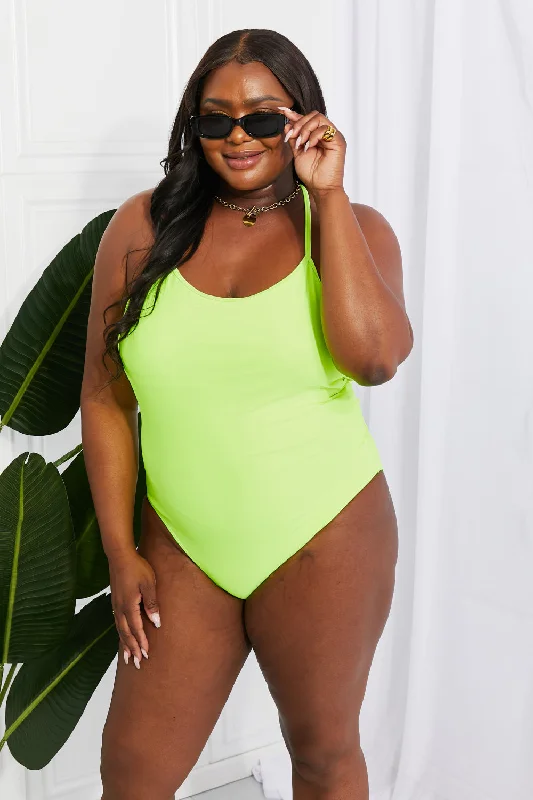 Marina West Swim High Tide One-Piece in Lemon-Lime Stylish Cover-Up Set