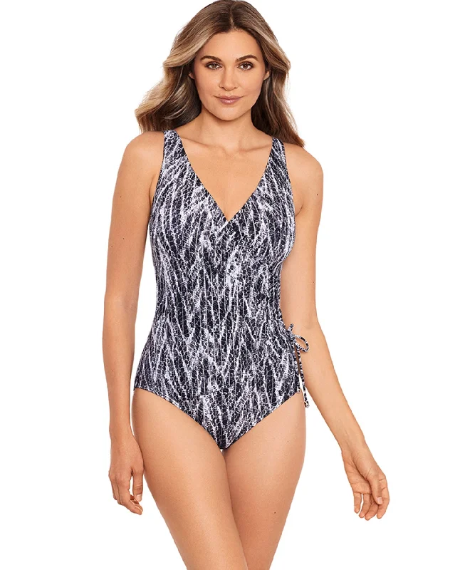 Miraclesuit Chevron Python Eclat One Piece Swimsuit Shiny One-Piece Swimsuit