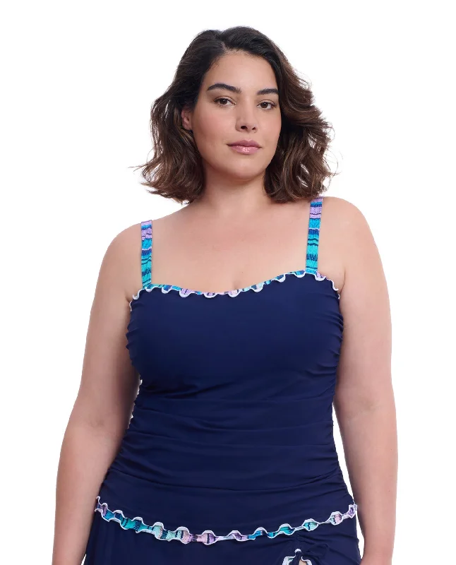 Profile By Gottex Harmony Plus Size Sweetheart Underwire Tankini Top High-Cut One-Piece