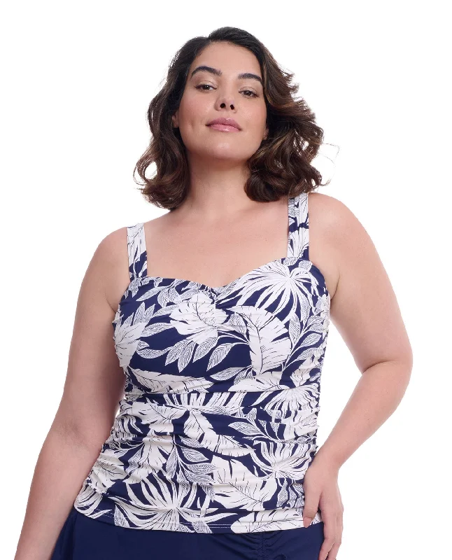 Profile By Gottex Malaya Plus Size Sweetheart Underwire Tankini Top Plunge Back Swimsuit