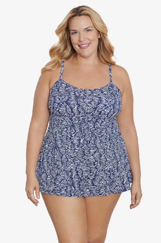 Plus Size Empire Swimdress Shifting Shapes Sporty Swimsuit Style