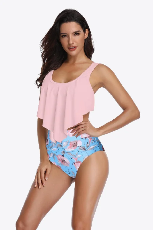 Ruffled Two-Piece Swimsuit Elegant Ruffle Swimsuit