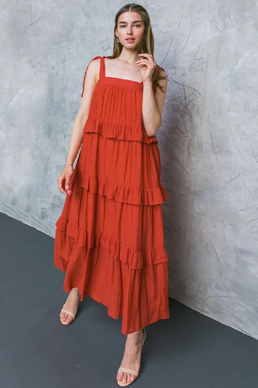 MY DREAM DATE WOVEN MAXI DRESS Cozy Maxi Dress with Slit