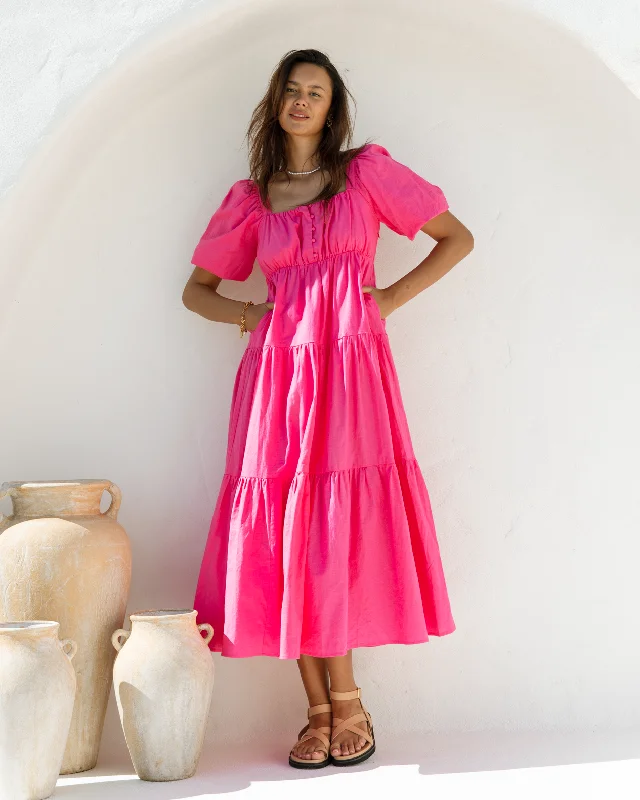 Lotus Maxi Dress | Pink Stylish Longline Maxi Dress