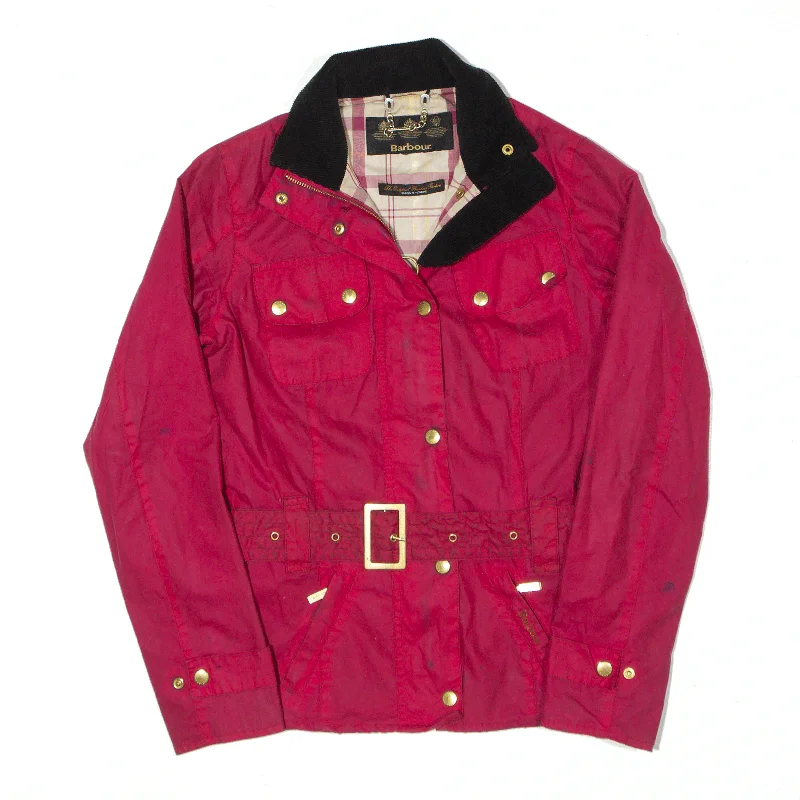 BARBOUR Ignite Wax Jacket Pink Womens UK 8 Lace Jacket Ribbed Jacket Sequined Jacket BARBOUR Ignite Wax Jacket Pink Womens UK 8 Lace Jacket Ribbed Jacket Sequined Jacket