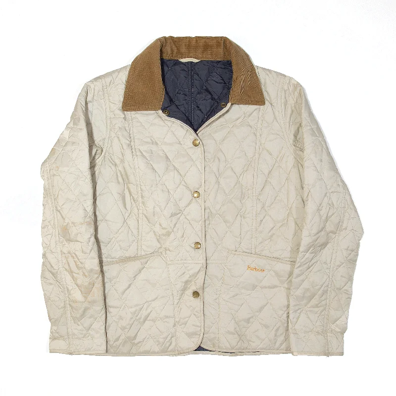 BARBOUR Summer Liddesdale Quilted Jacket Cream Womens UK 14 Rayon Jacket Velvet Jacket Corduroy Jacket BARBOUR Summer Liddesdale Quilted Jacket Cream Womens UK 14 Rayon Jacket Velvet Jacket Corduroy Jacket