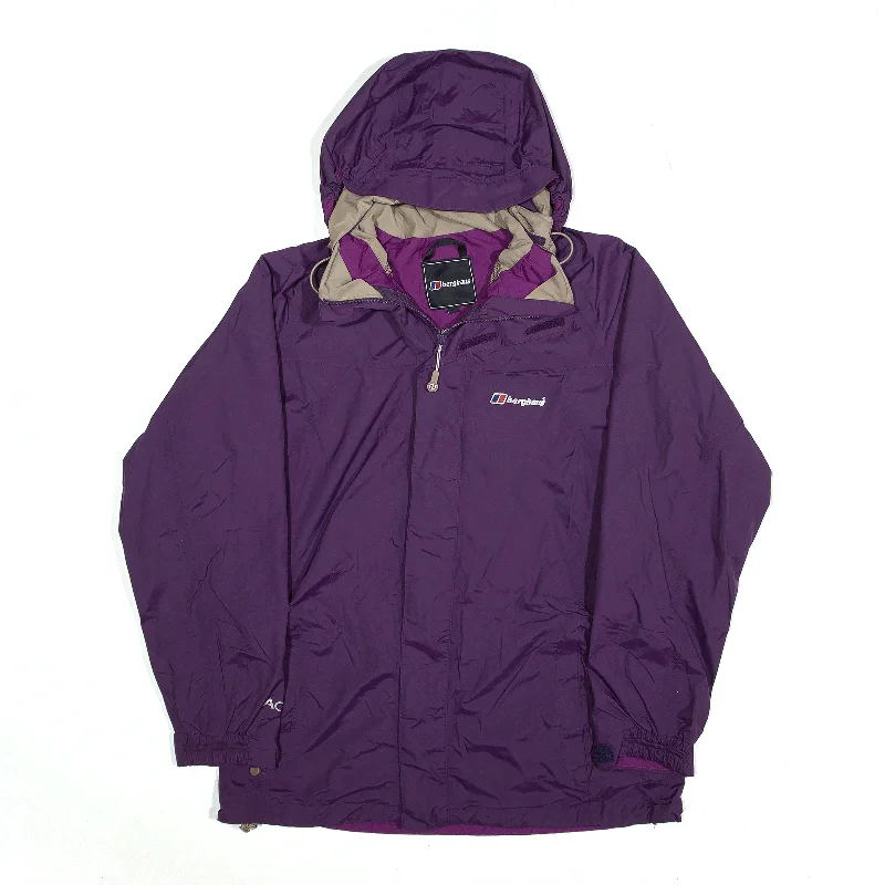 BERGHAUS Rain Jacket Purple Womens UK 12 V-Neck Jacket Boat Neck Jacket Square Neck Jacket