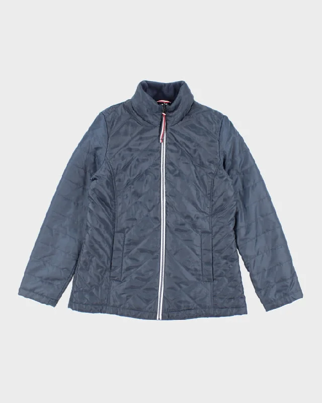 Tommy Hilfiger Navy Quilted Jacket - M Wool Fabric Cashmere Fabric Tweed Fabric