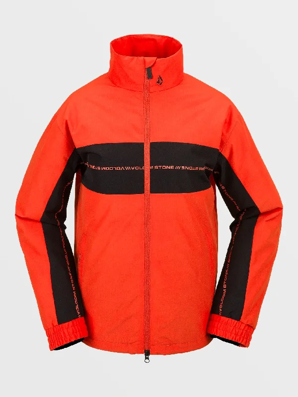 Womens V-Sauce Insulated Jacket - Orange Shock Cardigan Sweater Pullover