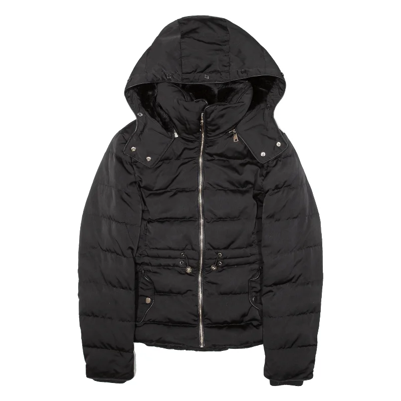 ZARA Woman Insulated Womens Puffer Jacket Black Hooded M Herringbone Jacket Checkered Jacket Solid Jacket