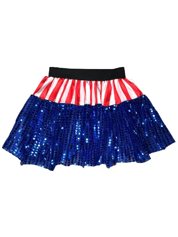 Captain America Sequined Costume Tutu Skirt in Kid, Adult, or Plus Size boho skirt vibe