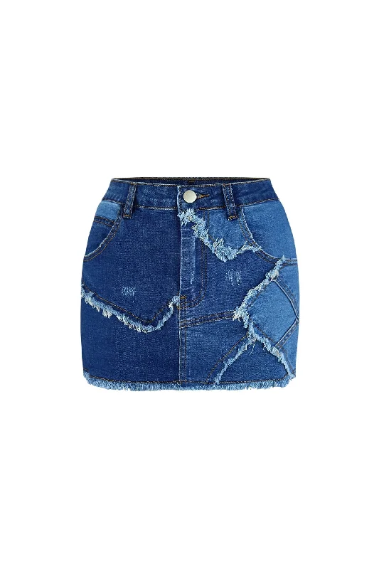 Into It Denim Low Rise Skirt corduroy skirt durable