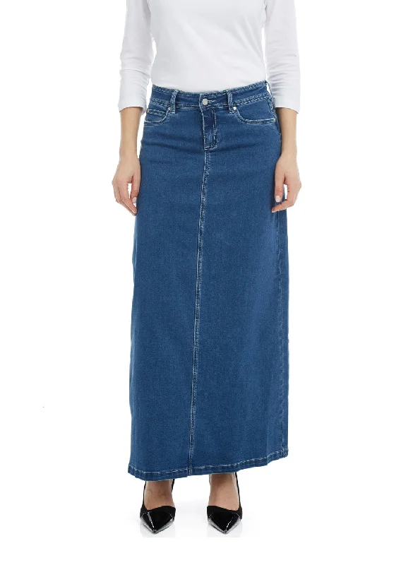 Ankle long denim maxi A-Line jean skirt 'Georgia' denim skirt classic