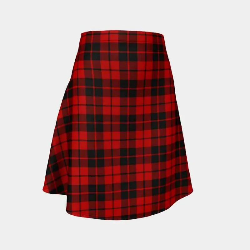 Ettrick District Tartan Flared Skirt silk skirt lustrous