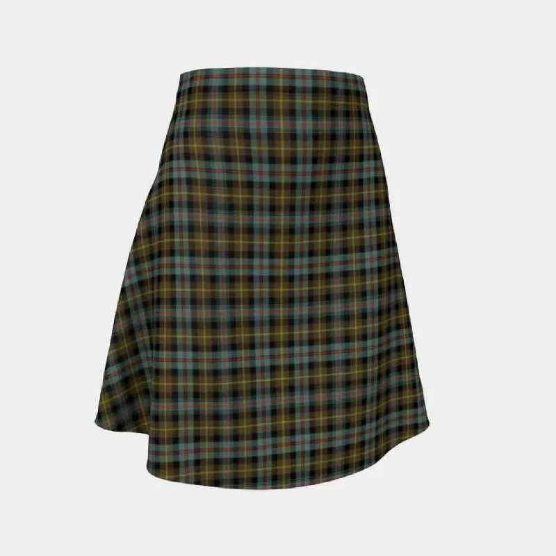 Farquharson Weathered Tartan Flared Skirt leather skirt refined