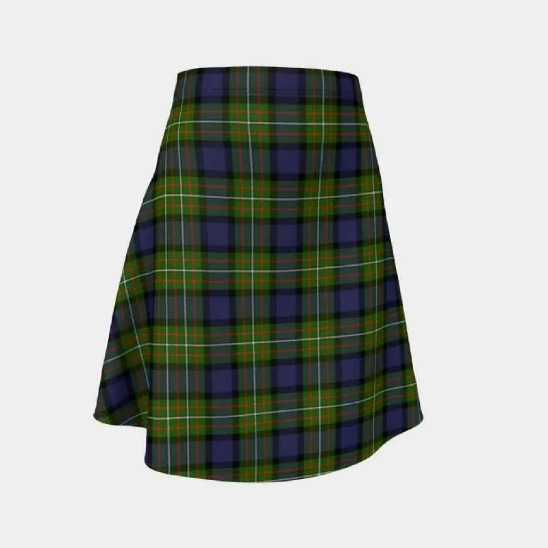 Fergusson Modern Tartan Flared Skirt satin skirt smooth