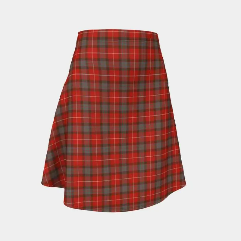 Fraser Weathered Tartan Flared Skirt silk skirt sleek