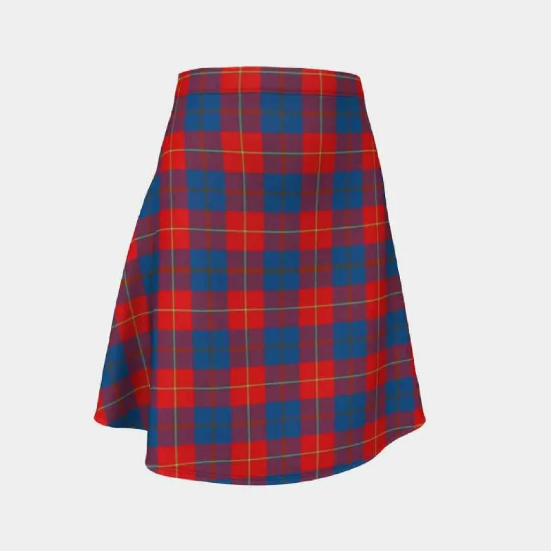 Galloway Red Tartan Flared Skirt cashmere skirt rich