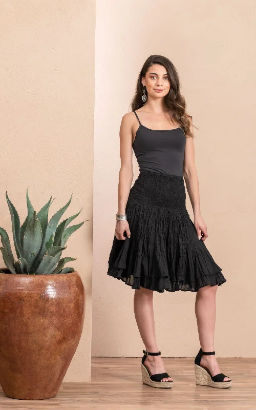 Macarena Skirt, Mini, Solid Black velvet skirt luxury