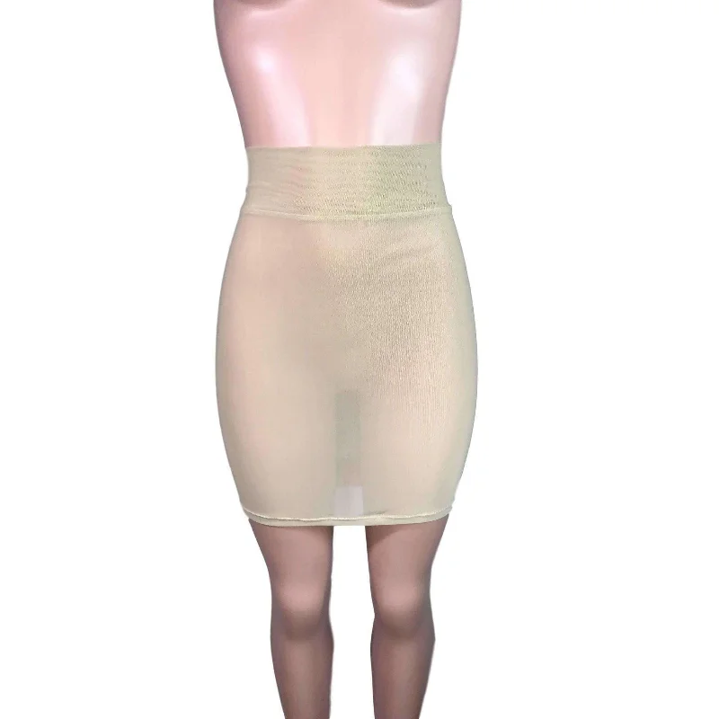 Pencil Skirt - Nude Mesh linen skirt light