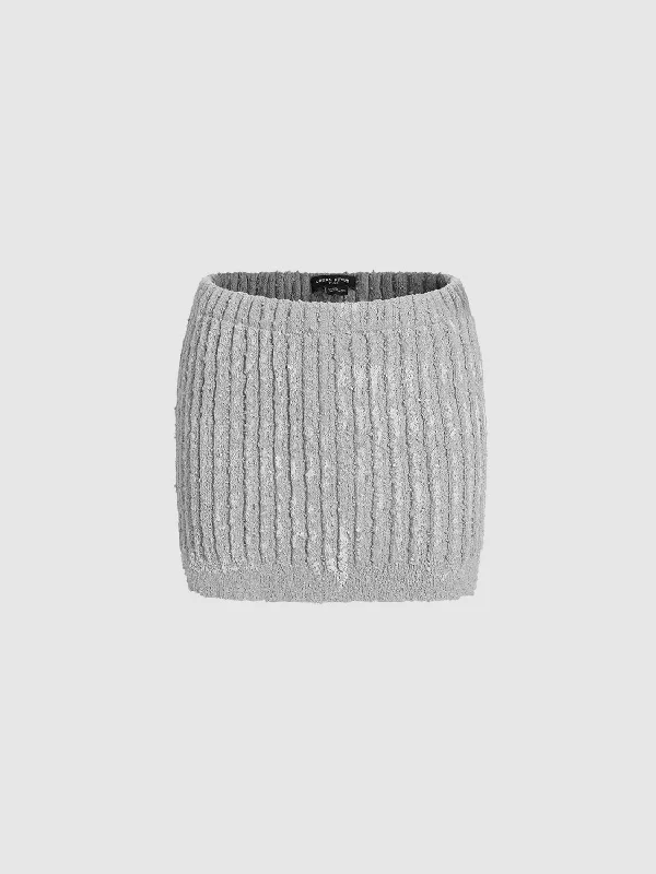 Skinny Knitted Mini Skirts cashmere skirt rich